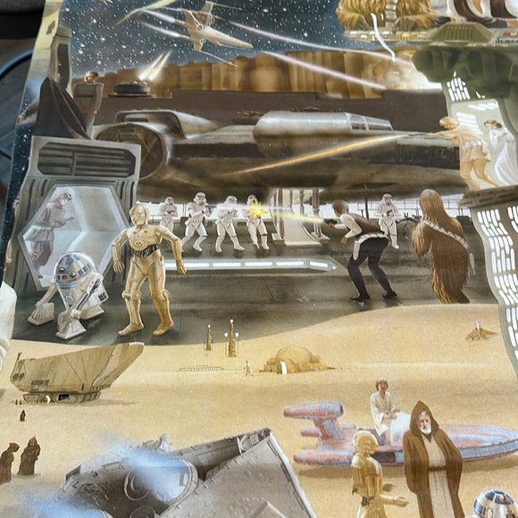 VINTAGE 1977 Star Wars WALL PAPER 4 Panels ~ 53 Square FT - Picture 9 of 16